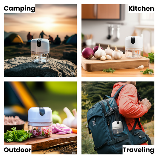 Mini Rechargeable chopper 250ML Electric Garlic Chopper | Portable Vegetable Chopper & Onion Chopper | One-Touch Operation | 304 Stainless Steel Blades (white)