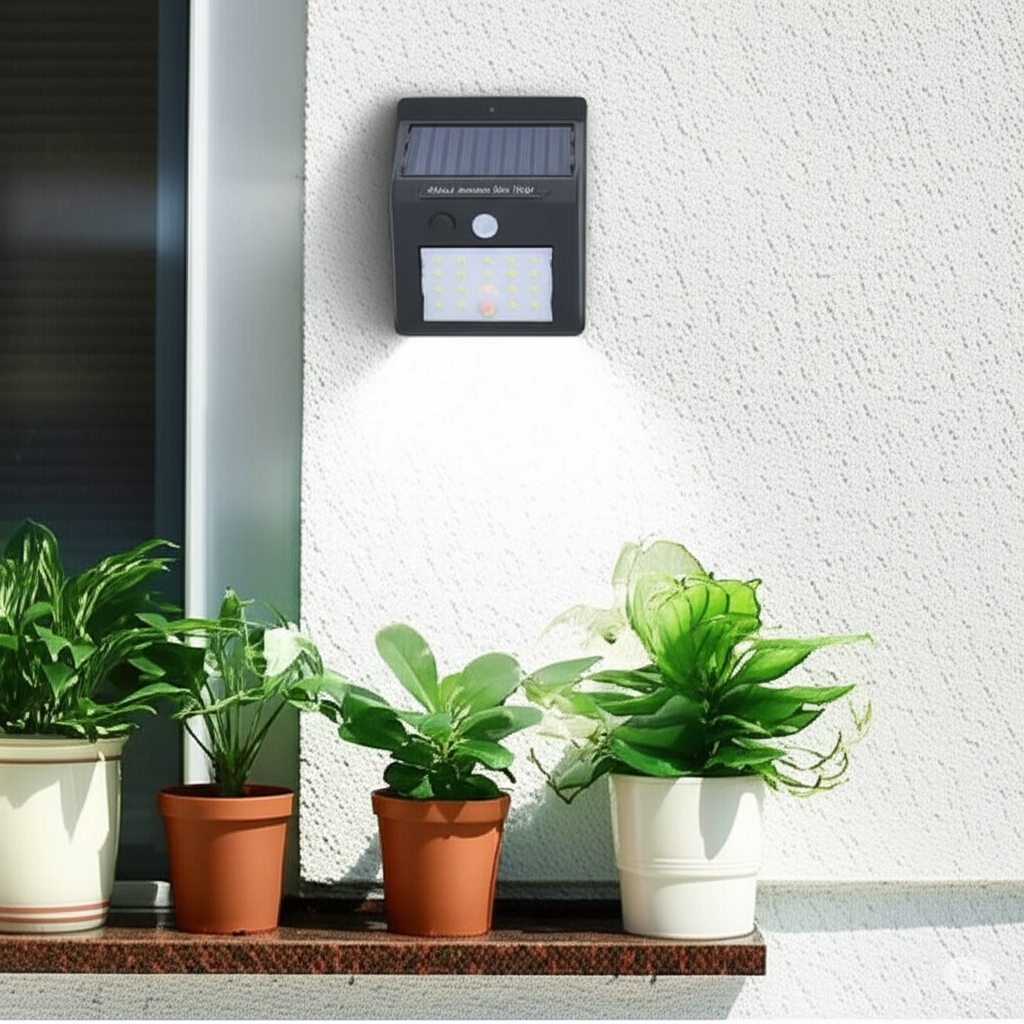 Solar Power Sensor Wall Light 20 LED Outdoor Waterproof Energy Saving Solar Light Set (Wall Mounted Pack of 1)