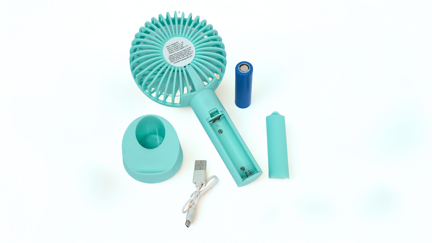 Portable Handheld Fan – Compact and Rechargeable, Cool Down Anywhere, Ideal for Travel and Outdoor Use