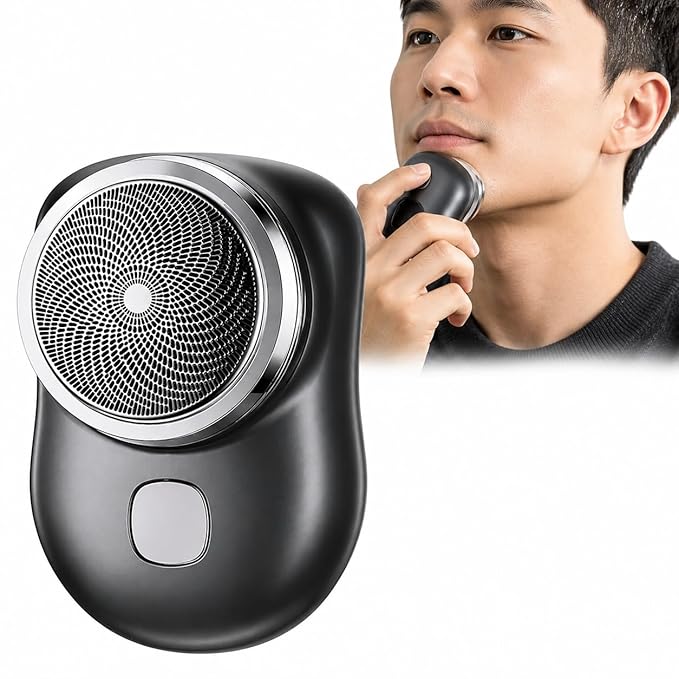 Mini Electric Shaver for Men, USB Rechargeable Portable Face Shaver, Close Skin Shave 0.2mm, Waterproof Pocket Razor for Beard, Mustache & Facial Hair
