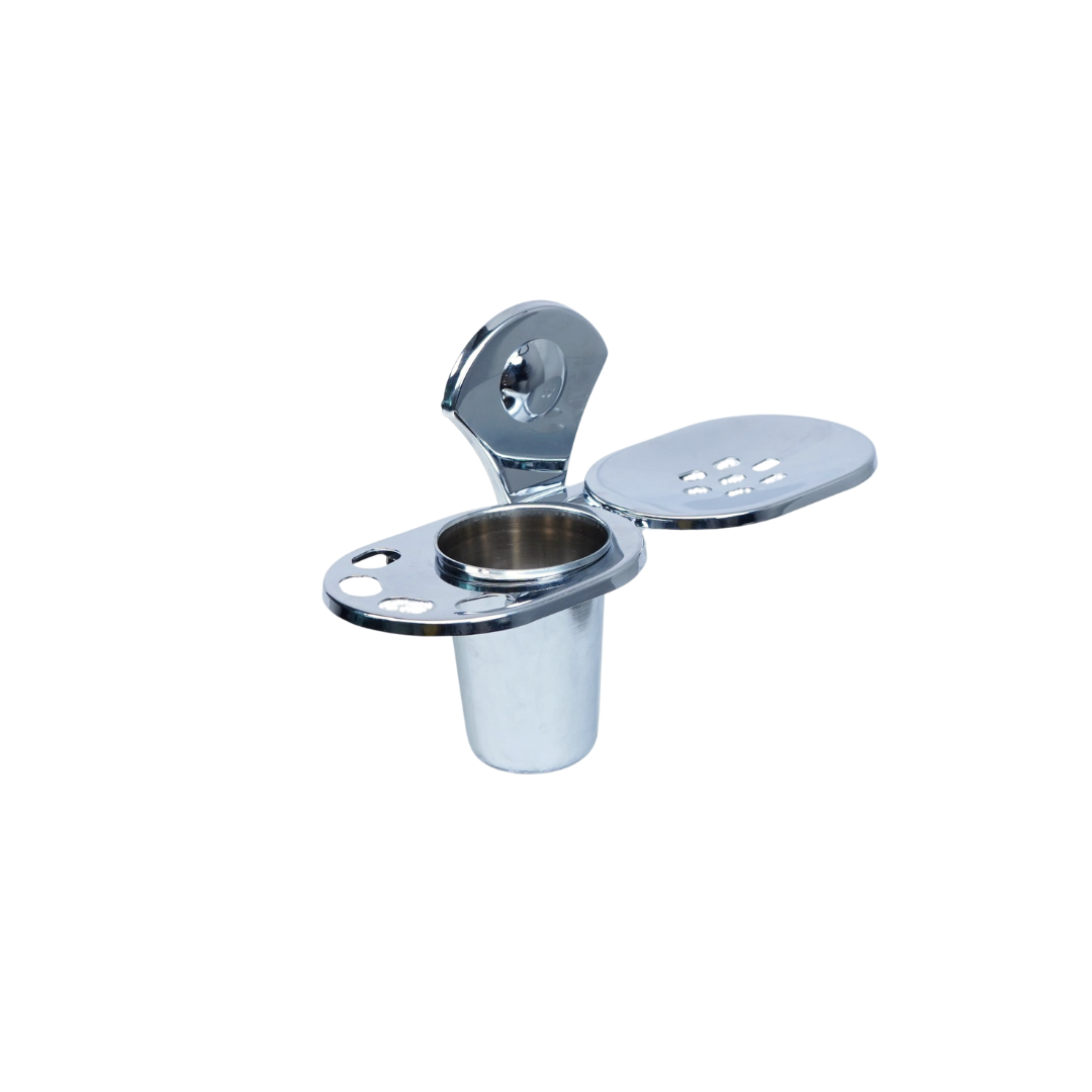 3-in-1 Wall Mounted Stainless Steel Bathroom Accessories Set - Soap Holder, Toothbrush Holder