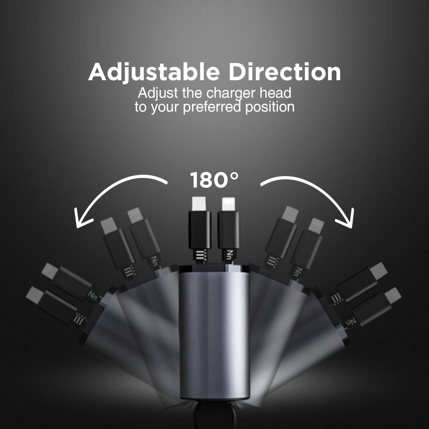 VELQORIN 120W 4 in 1 Retractable Car Charger, Super Fast Car Phone Charger, Retractable Cables & 2 USB Ports Car Adapter for Android Phones & iPhone