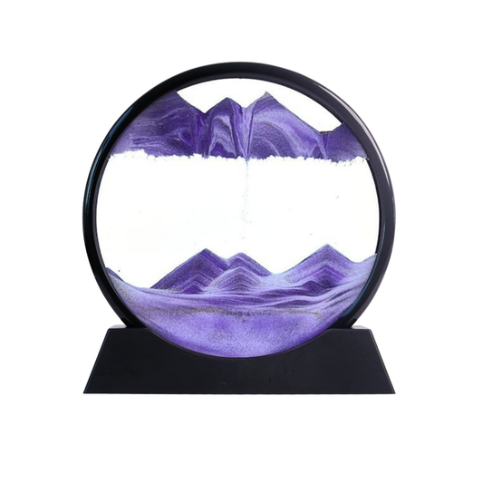 3D Dynamic Sand Art – Round glass frame with flowing sand creating relaxing, ever-changing patterns. Perfect for home, office, or desktop décor.