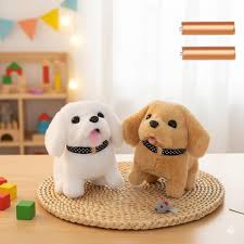 Walking Talking Dog Toy for Kids, Battery Operated Plush Puppy with Realistic Barking Sound, Jumping Action, Twitching Nose, Voice Repeat Feature, Soft Interactive Toy for Boys Girls Gift (piece of 1)
