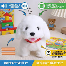 Walking Talking Dog Toy for Kids, Battery Operated Plush Puppy with Realistic Barking Sound, Jumping Action, Twitching Nose, Voice Repeat Feature, Soft Interactive Toy for Boys Girls Gift (piece of 1)
