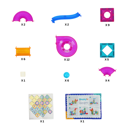 ToysMates Magnetic Tiles Set – 47PCS | Magnetic Blocks for Kids Ages 3–12 | Building Blocks for Boys | Educational Construction Set