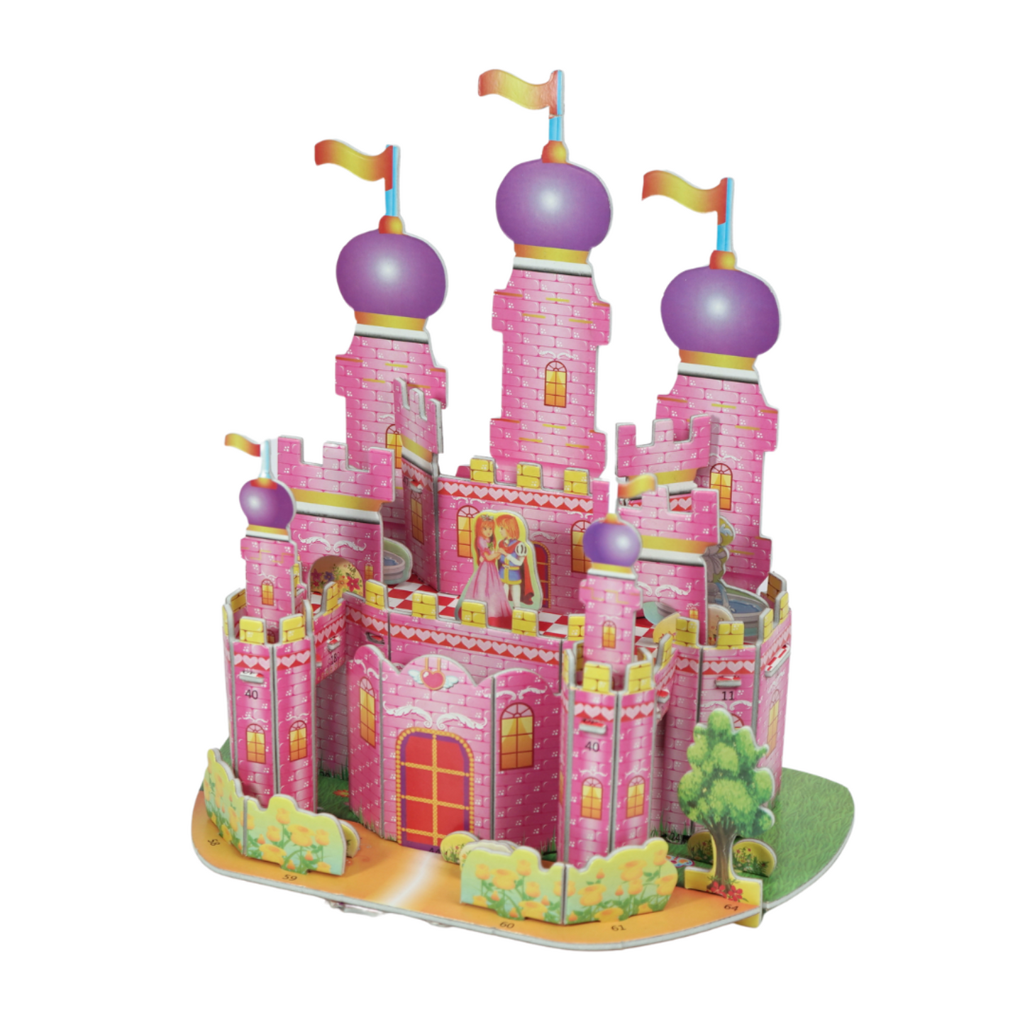 CASTLE CRAFTY Pink Castle 3D Jigsaw Puzzle for Mind Development of Child, Kids, Girls Boys Birthday Gift, Return Gift for Kids