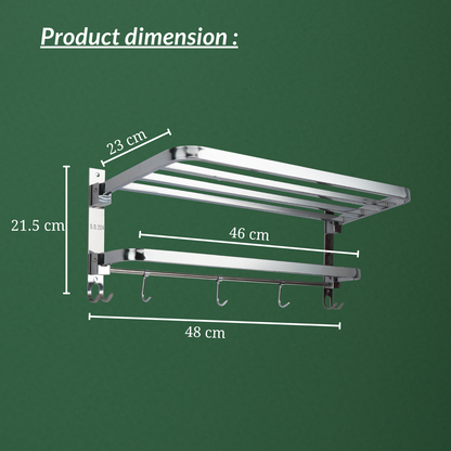 Bathroom Accessories-Stainless Steel S.S 304 Grade Folding Towel Rack for Bathroom