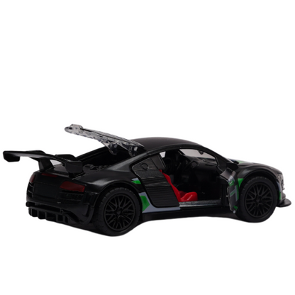 little wheelie Audi R8 Diecast Metal Pullback Toy car with Openable Doors for Kids | 1:32 Scale Model | Pull Back | Gift for Boys Girls [ Color as per Stock ]