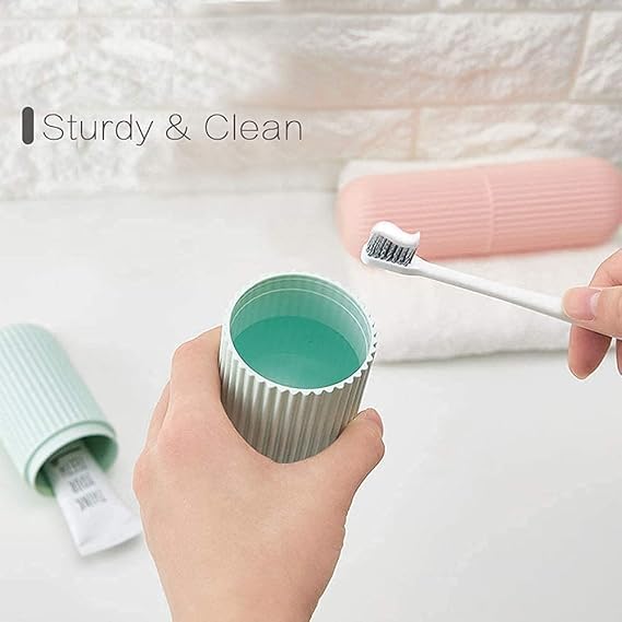Travel Toothbrush Toothpaste Case Holder Portable Plastic Capsule Shape Toothbrush Holder/Multipurpose Storage Holder/Cover Organizer