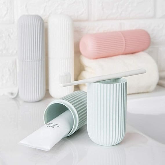 Travel Toothbrush Toothpaste Case Holder Portable Plastic Capsule Shape Toothbrush Holder/Multipurpose Storage Holder/Cover Organizer