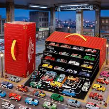 48-Piece Pull Back Car Set, Alloy Racing Car Toys, Bulk Metal Trucks Toy Vehicles Set,Mini Cars, Party Favors for Kids Boys & Girls Container Storage Box Cars for Kids