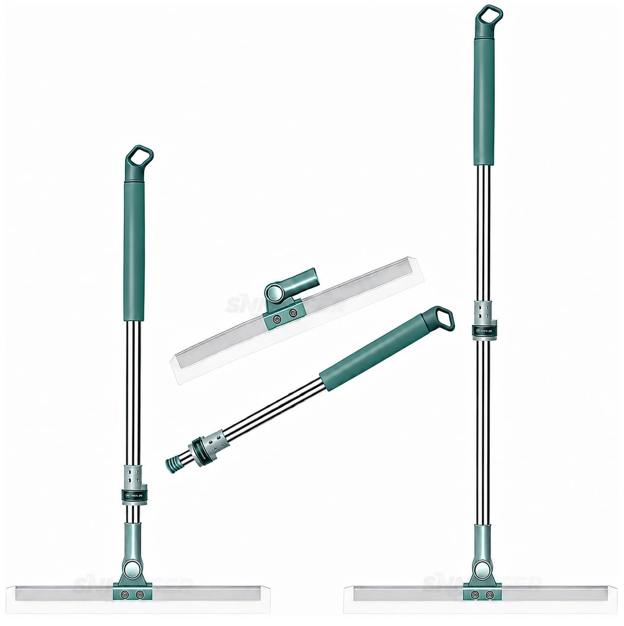 Misamo Enterprise 50-Inch Rotating Floor Squeegee, Heavy Duty Bathroom Wiper with 180-Degree Swivel Head, Sage Green