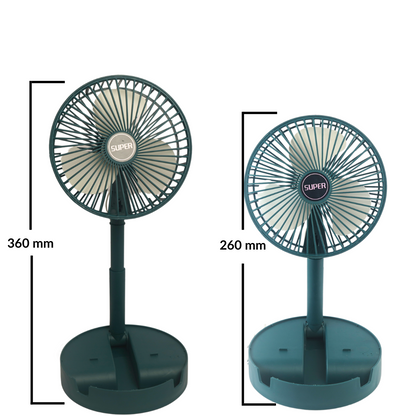 Portable Mini Folding Fan - USB Rechargeable Table fan - 3 Speeds - 3000mAh Battery Operated Fan for Home, Camping, Outdoor and Office, 6.5-Inch (Multicolor)