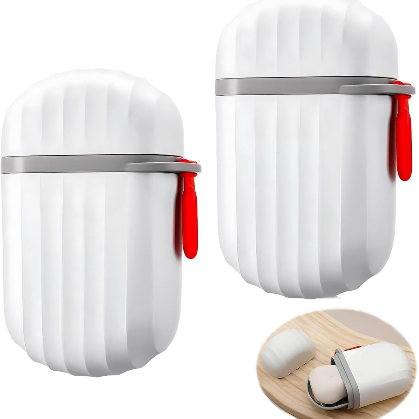 Travel Soap Holder - Portable Soap Dish for Home, Outdoor Hiking, and Camping - Compact and Durable Plastic Travel Soap Box - Soap Case Ideal for Travel Accessories (White)