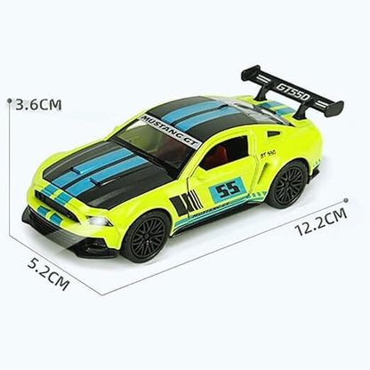 little wheelie 1:32 Mustang GT Toy Car Metal Pull Back Diecast Car with Openable Door and Sound Light, Gifts Toys for Kids and collectors, toy car