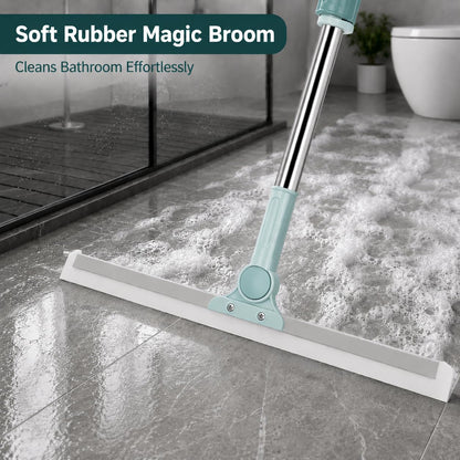 Misamo Enterprise 50-Inch Rotating Floor Squeegee, Heavy Duty Bathroom Wiper with 180-Degree Swivel Head, Sage Green