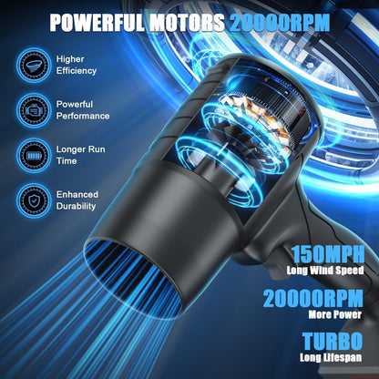 Handheld Electric Portable Air Blower | High Powerful Blow Brushless Motor for Extra runtime |f or Car | Home Cleaning Corner | Road Cleaning