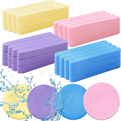 12 Pack Compressed Facial Sponges, Makeup Remover Beauty Sponge Pad for Travel & Makeup Removing, Reusable Mini Face Cleansing Stick Sponge Cosmetic Wipes for Cleansing & Face Washing