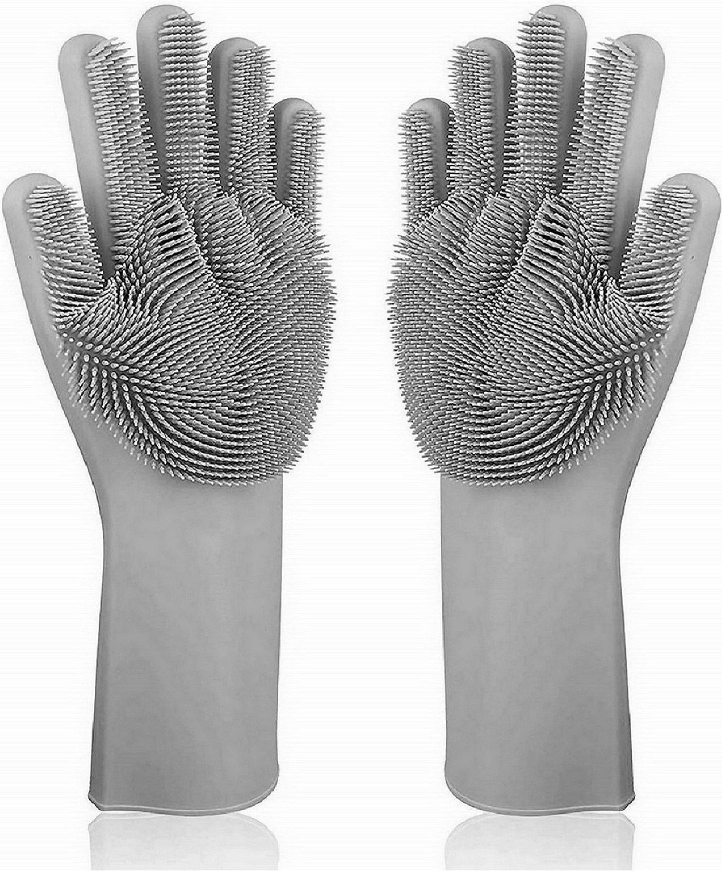 Silicone Non-Slip | Dish Washing | Pet Grooming |  Magic Latex Scrubbing Gloves for Household Cleaning | Great for Protecting Hands