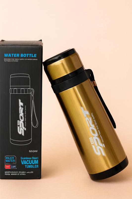 Stainless steel premuim quality vacuum flask tumbler water bottle,600 ml ,Heat and Cold lasting user friendly water bottle