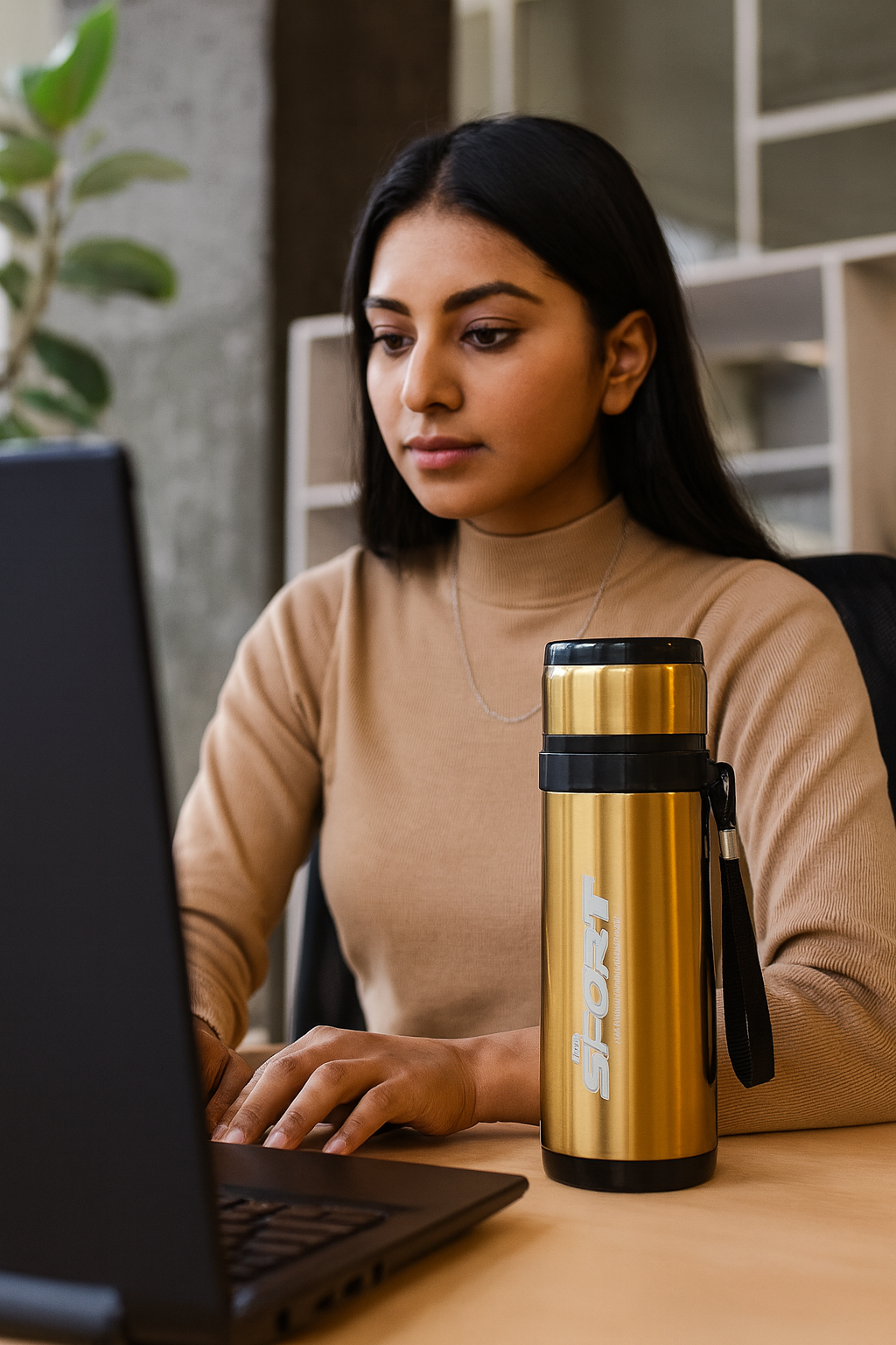 Stainless steel premuim quality vacuum flask tumbler water bottle,600 ml ,Heat and Cold lasting user friendly water bottle