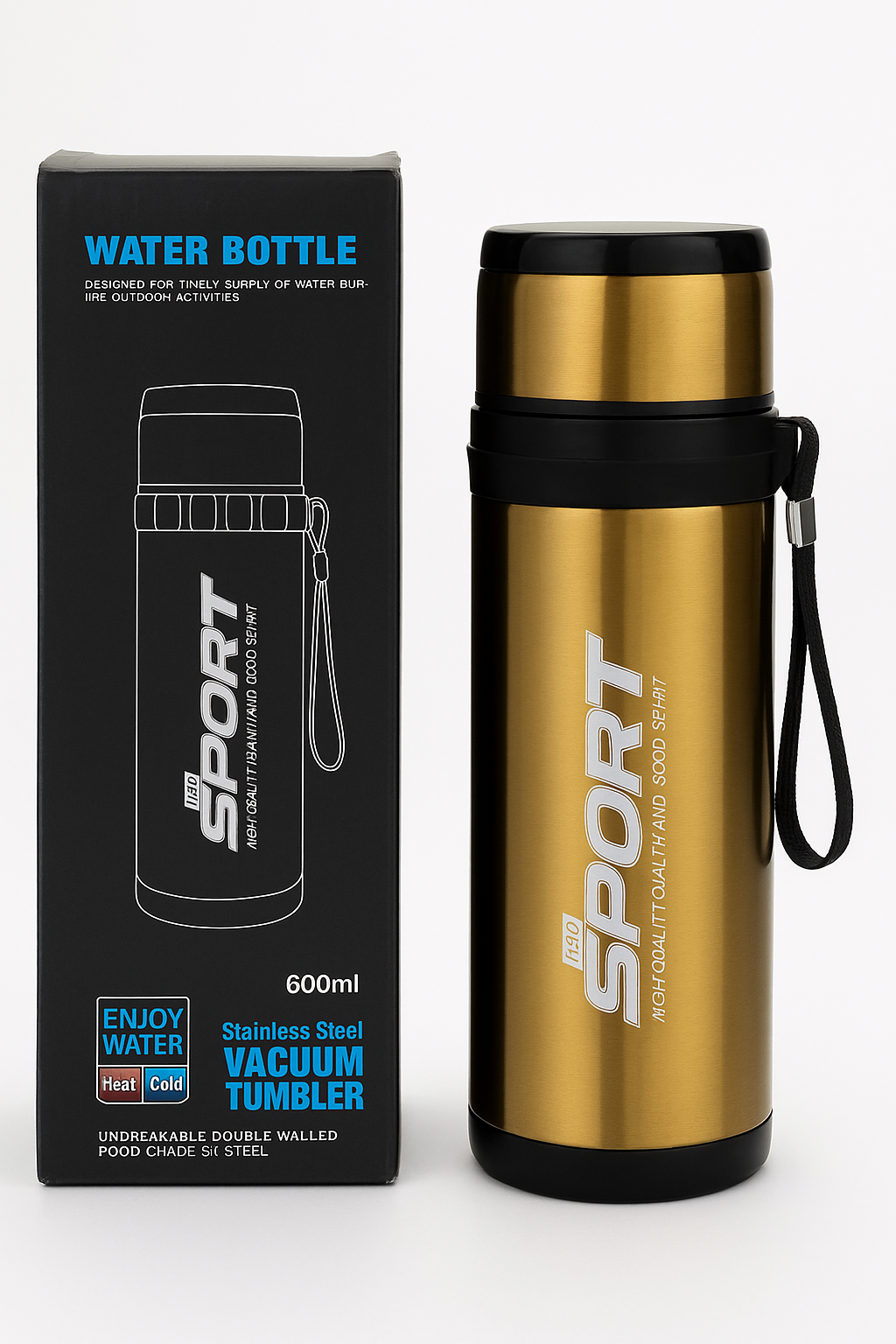 Stainless steel premuim quality vacuum flask tumbler water bottle,600 ml ,Heat and Cold lasting user friendly water bottle