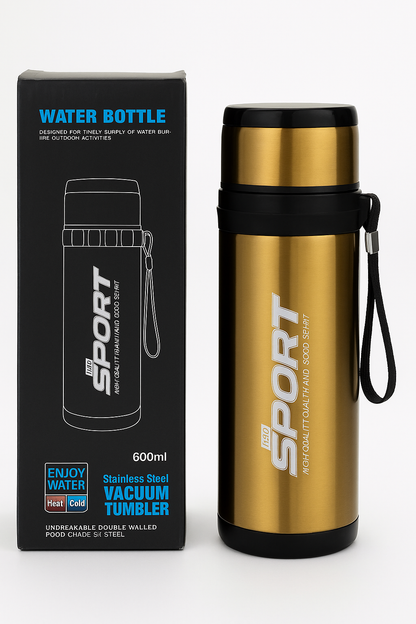 Stainless steel premuim quality vacuum flask tumbler water bottle,600 ml ,Heat and Cold lasting user friendly water bottle