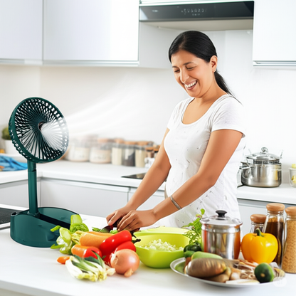 Portable Mini Folding Fan - USB Rechargeable Table fan - 3 Speeds - 3000mAh Battery Operated Fan for Home, Camping, Outdoor and Office, 6.5-Inch (Multicolor)