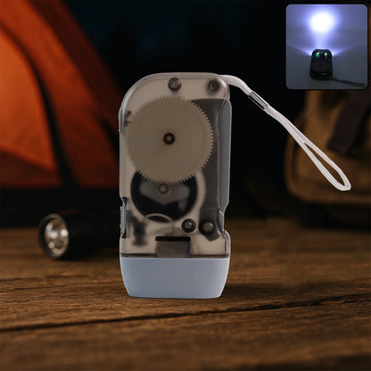Hand Press Rechargeable LED Torch – Battery-Free Self-Charging Flashlight with 3 LED Bulbs & Wrist Strap