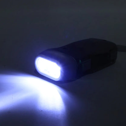 Hand Press Rechargeable LED Torch – Battery-Free Self-Charging Flashlight with 3 LED Bulbs & Wrist Strap