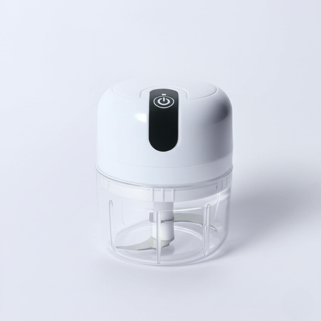 Mini Rechargeable chopper 250ML Electric Garlic Chopper | Portable Vegetable Chopper & Onion Chopper | One-Touch Operation | 304 Stainless Steel Blades (white)