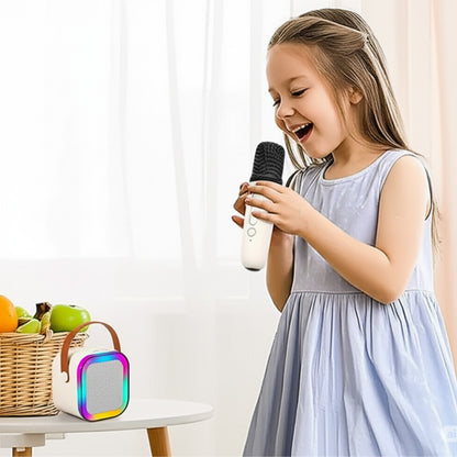 Chiltoy Rechargeable Wireless Karaoke Mic with Speaker for Singing | Wireless Mini Portable Bluetooth Speaker with Microphone &RGB LED Lights | Cute Birthday Gift for Kids | picnic mini microphone speaker