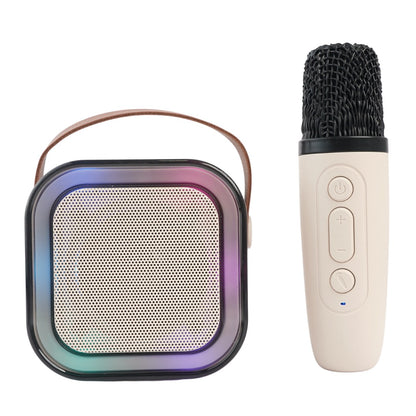 Chiltoy Rechargeable Wireless Karaoke Mic with Speaker for Singing | Wireless Mini Portable Bluetooth Speaker with Microphone &RGB LED Lights | Cute Birthday Gift for Kids | picnic mini microphone speaker