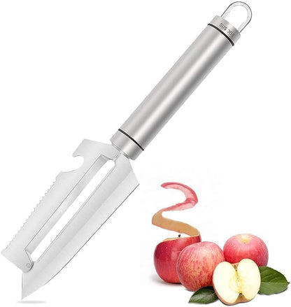 Stainless Steel 5 in 1 Kitchen Peeler Tool – Vegetable & Fruit Peeler, Fish Scaler, Bottle Opener, Potato Eye Remover, Rustproof Heavy Duty Multi Purpose Cutter for Home Kitchen