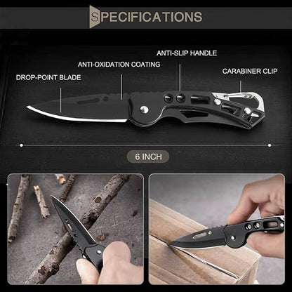 Mini Folding Keychain|| Portable Survival Mini Blade Vintage Keychain with Royal Engraving || Emergency Safety Folding Keychain