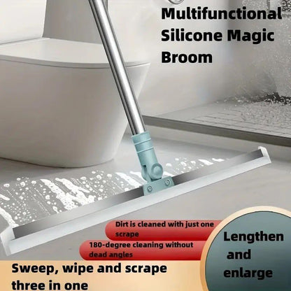 TELESCOPIC HANDLE SILICONE FLOOR MOP Adjustable Silicone mop with Extendable Handle
