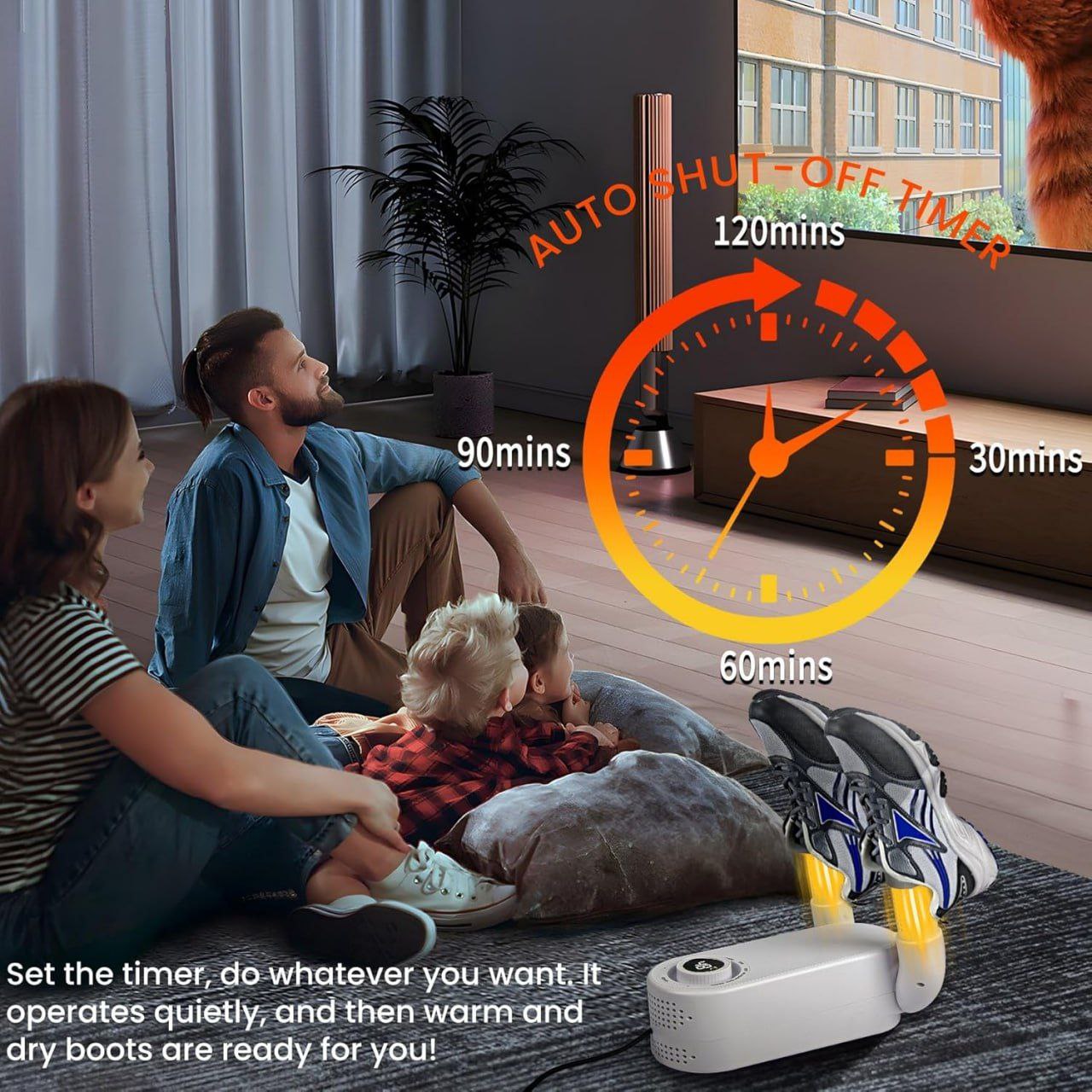 Shoe Dryer | Glove Dryer | Dry Wet Shoes with 360°Heat Blower | Intelligent Shoes Dryer with Four Timer | Boot Dryer | KT Electric Boot Warmer | Folding Design and Smart Panel